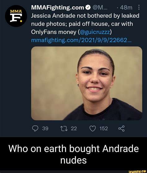 ufc leaked nude|Jessica Andrade not bothered by leaked nude photos; paid